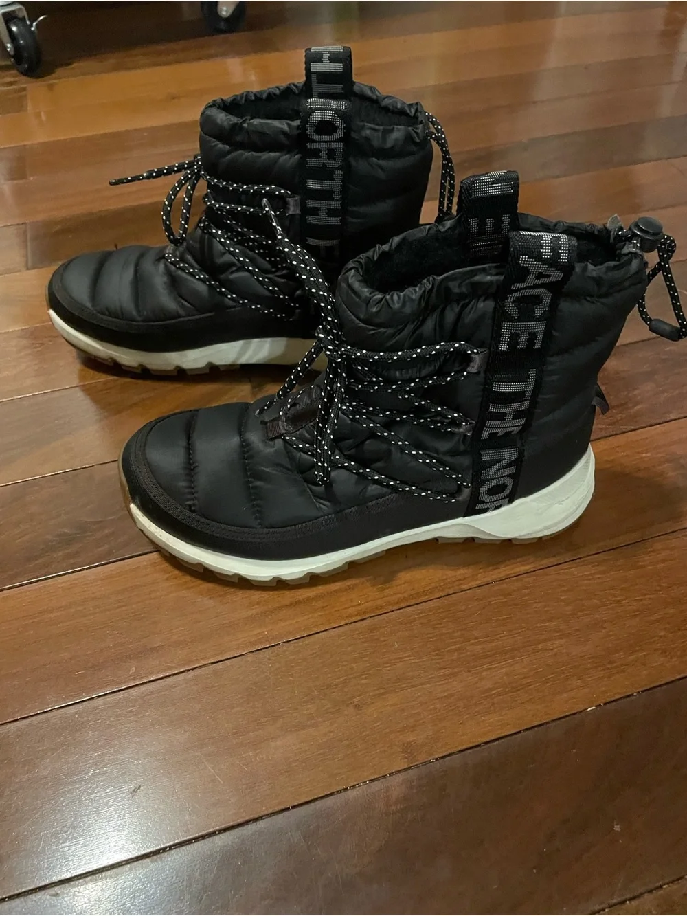 North Face Thermoball lace up winter boots, size 8